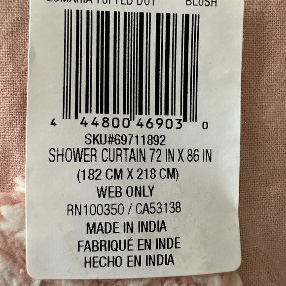 Wild Sage Esmaria 72-Inch X 86-Inch Shower Curtain in Dusty Pink - Picture 4 of 5